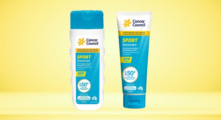 Cancer Council Sport Dry Touch & Sweat Resistant Sunscreen SPF50+ 110 or 200mL