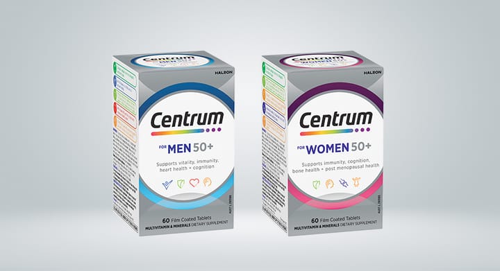 Centrum For Men & Women  60 or Men & Women 50+  60 Tablets Range