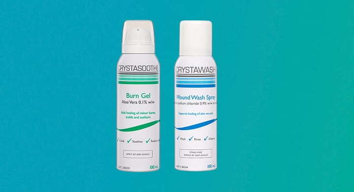 Crystawash Wound Wash Spray or Burn Gel