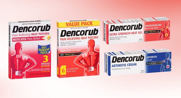 Dencorub Pain Relieving Heat Patches 3 or 6pk
