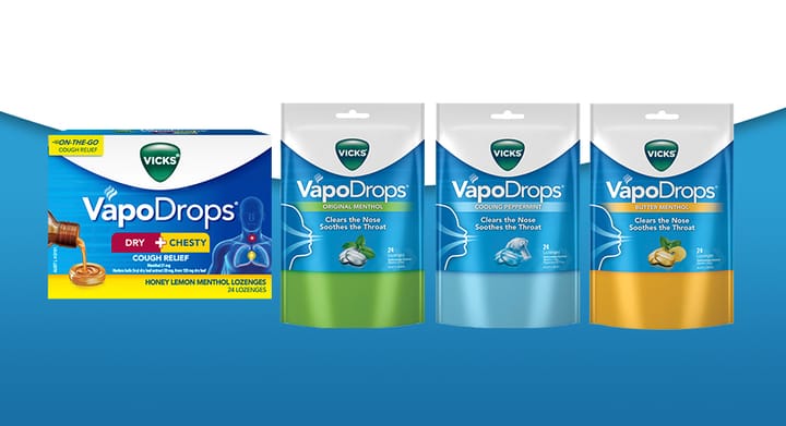 Vicks VapoDrops Lozenges 24pk Range